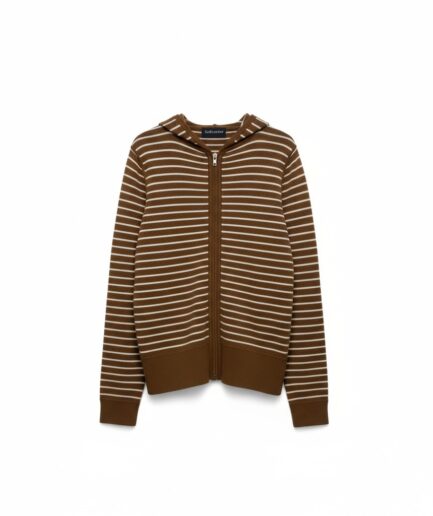Striped Knit Zip Hoodie
