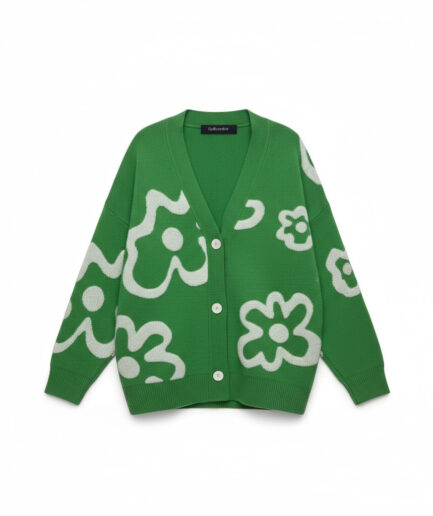 Floral Merino Wool Cardigan