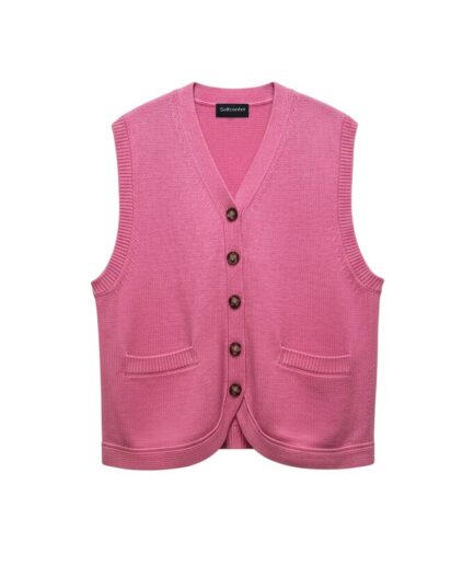 The Button-Front Wool Vest with Pockets
