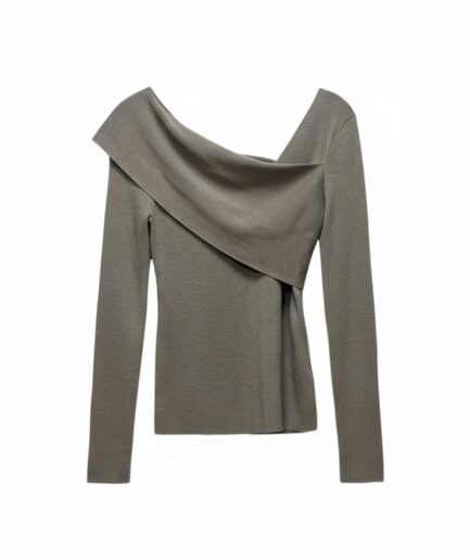 The Silk-Wool Blend Off-Shoulder Top