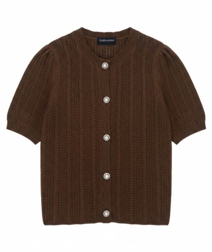 The Short-Sleeve Cashmere Top with Special Knit