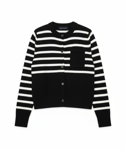 The Color-Block Striped Cashmere Cardigan
