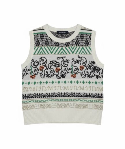 The Floral-Embroidered Wool Vest