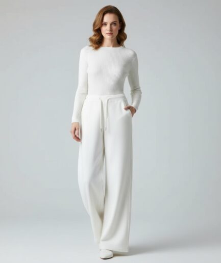 The Brushed Flannel Pant in Cream