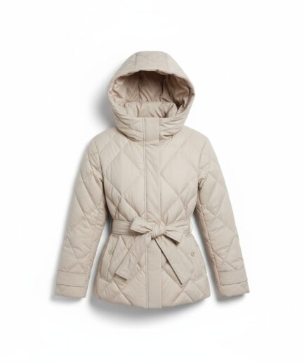 The Quilted Puffer Jacket with Drawstring Details