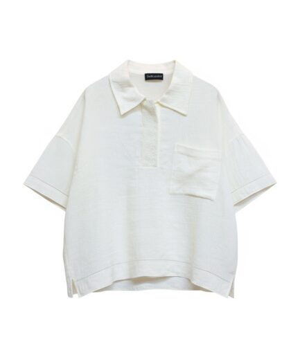 The Linen-Silk Blouse with Embroidered Placket