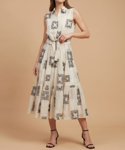 Pure Ramie Shift Dress with Lining