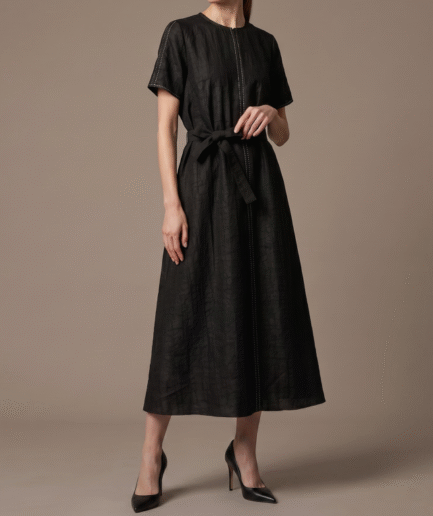 100% Mulberry Silk Gambiered Crackled Gauze Dress