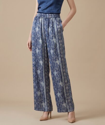 Lyocell-Linen Blend Straight-Leg Pants