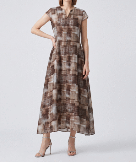 Artisan Mosaic-Print Midi Dress