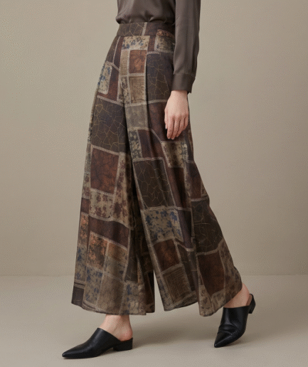 Lyocell-Linen Blend Wide-Leg Pants